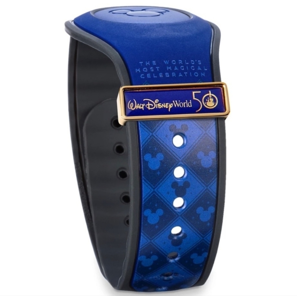 Disney World Walt & Mickey Partners Statue 50th Celebration Magicband Blue - Picture 2 of 7